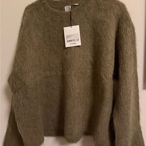 NWT Toteme Boxy Alpaca Knit Sweater in Marsh (XS/S)